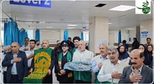 حضور جمعی از خادمان حرم مطهر آستان قدس رضوی در بیمارستان قائم(عج) فیروزآباد